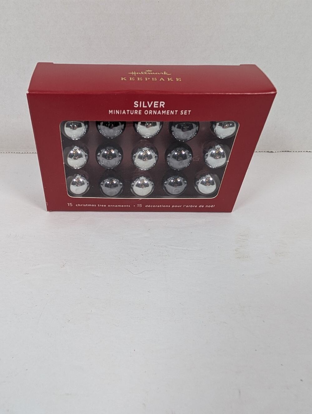 2020 Hallmark Keepsake Ornament Mini Silver (2 shades) Glass Balls Set of 15